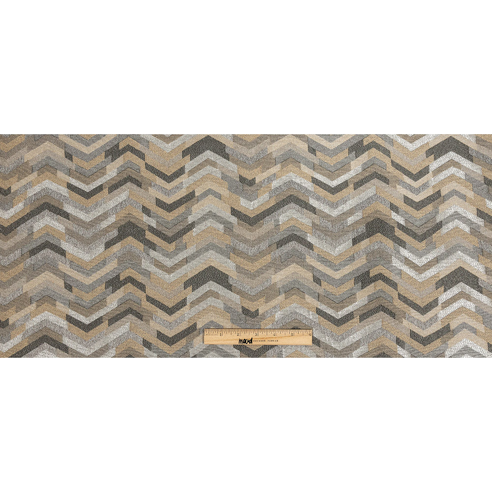 Polyester Jacquard - Graphite Tactile Zig Zags - British Imported - Joann Fabrics