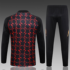 2024/2025 Manchester United Half-Pull Training Suit Black Red Football Shirt 1:1 Thai Quality Set