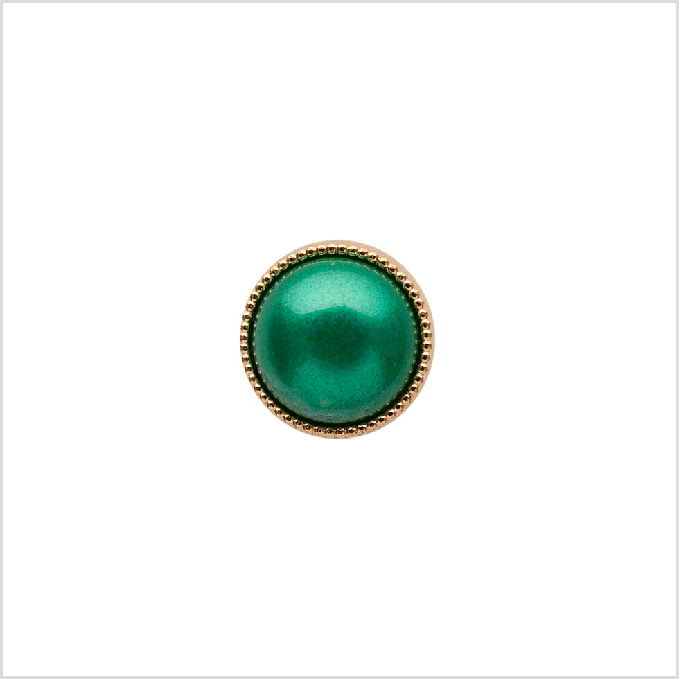 Italian Green/Gold Shank Back Button - 16L/10mm - Joann Fabrics