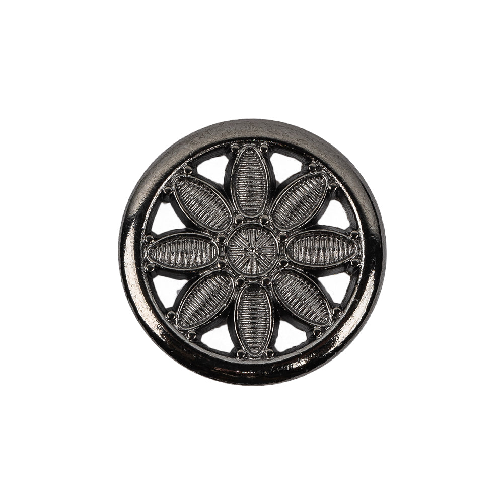 Italian Gunmetal Floral Shank Back Button - 36L/23mm - Joann Fabrics