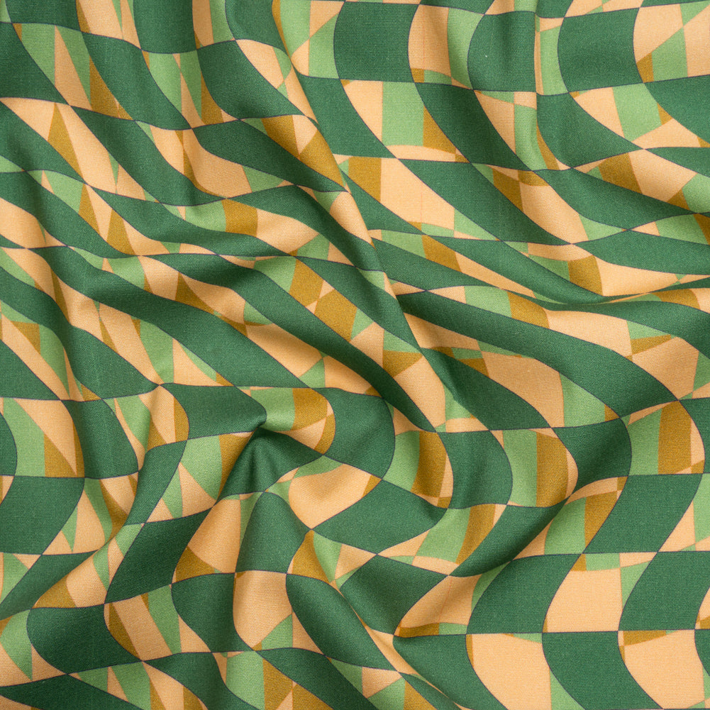 Mood Exclusive Green Picnic Pantomime Stretch Cotton Poplin - Joann Fabrics