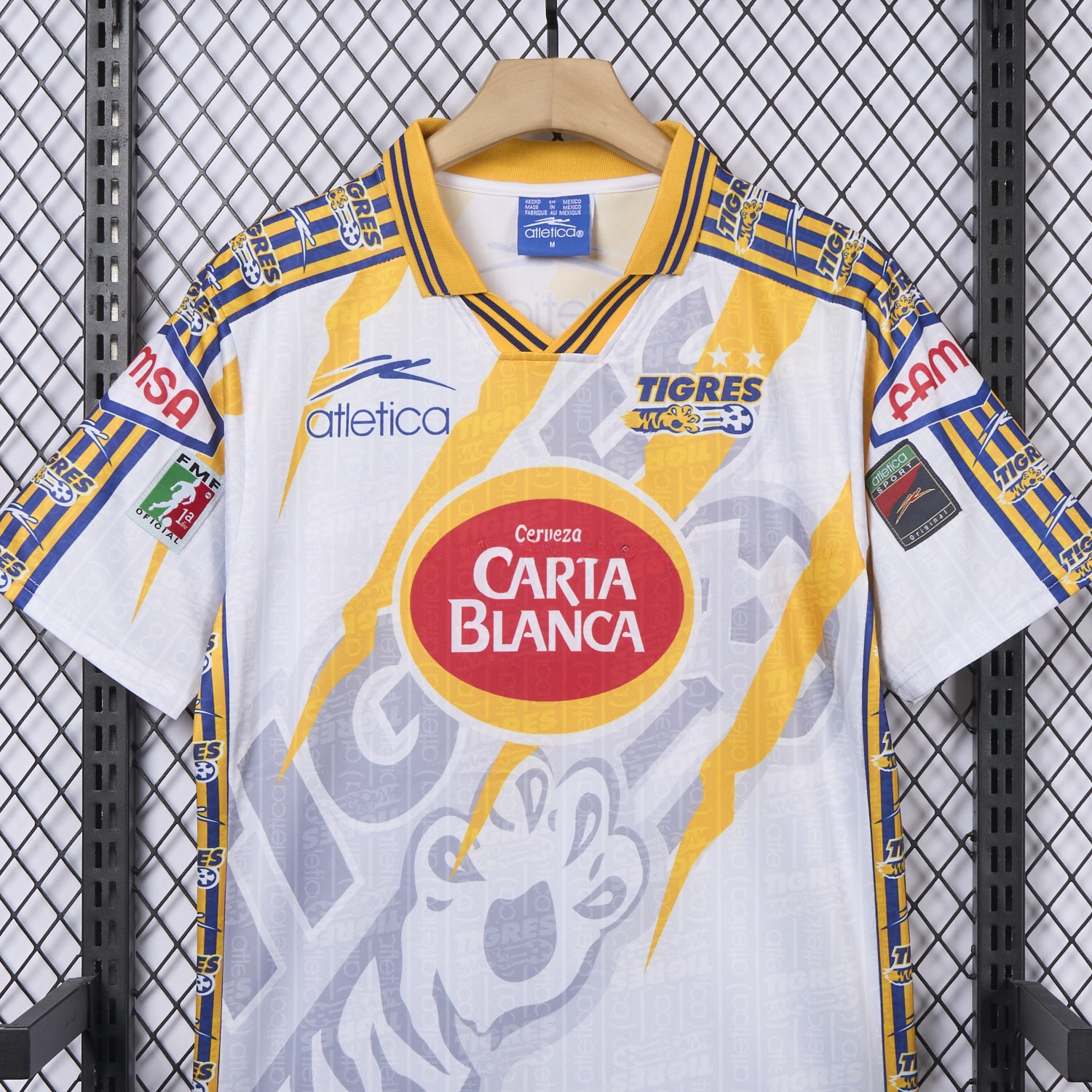 Retro Tigres UANL 1997-98 Away White Jersey - UnitedFutballJersey