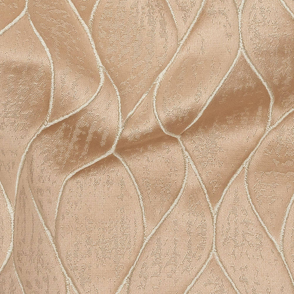 Polyester Jacquard - Cantaloupe Leafy Lines - British Imported - Joann Fabrics
