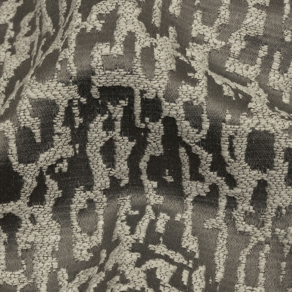 Cotton and Recycled Polyester Drapery Jacquard - Graphite Bark-Like Abstract - British Imported - Joann Fabrics