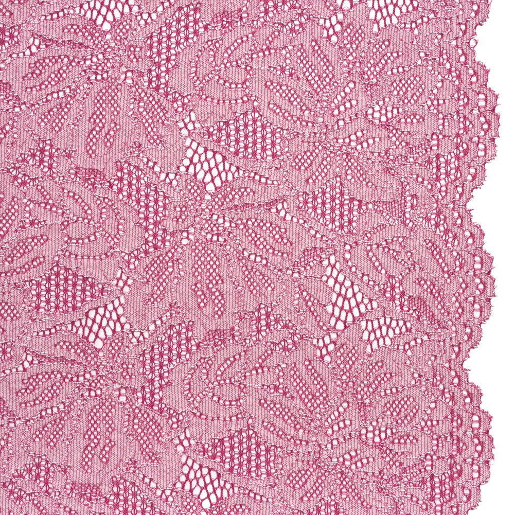 Stretch Corded Lace with Finished Edges - Festival Fuchsia and Natural Tropical Blossoms - Ottilie Collection - Joann Fabrics