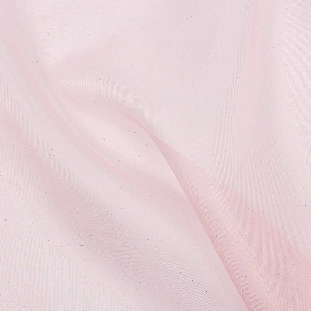 Polyester Mesh Organza with Gold Glitter - Baby Pink - Starlight Collection - Joann Fabrics
