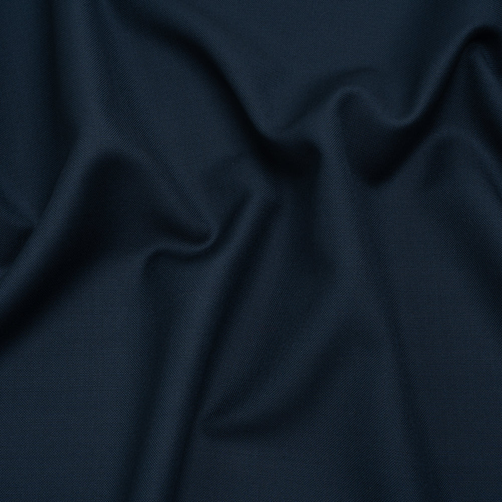 Wool Basketweave Suiting by Alexander McQueen - Navy Blue - Designer Deadstock - Joann Fabrics