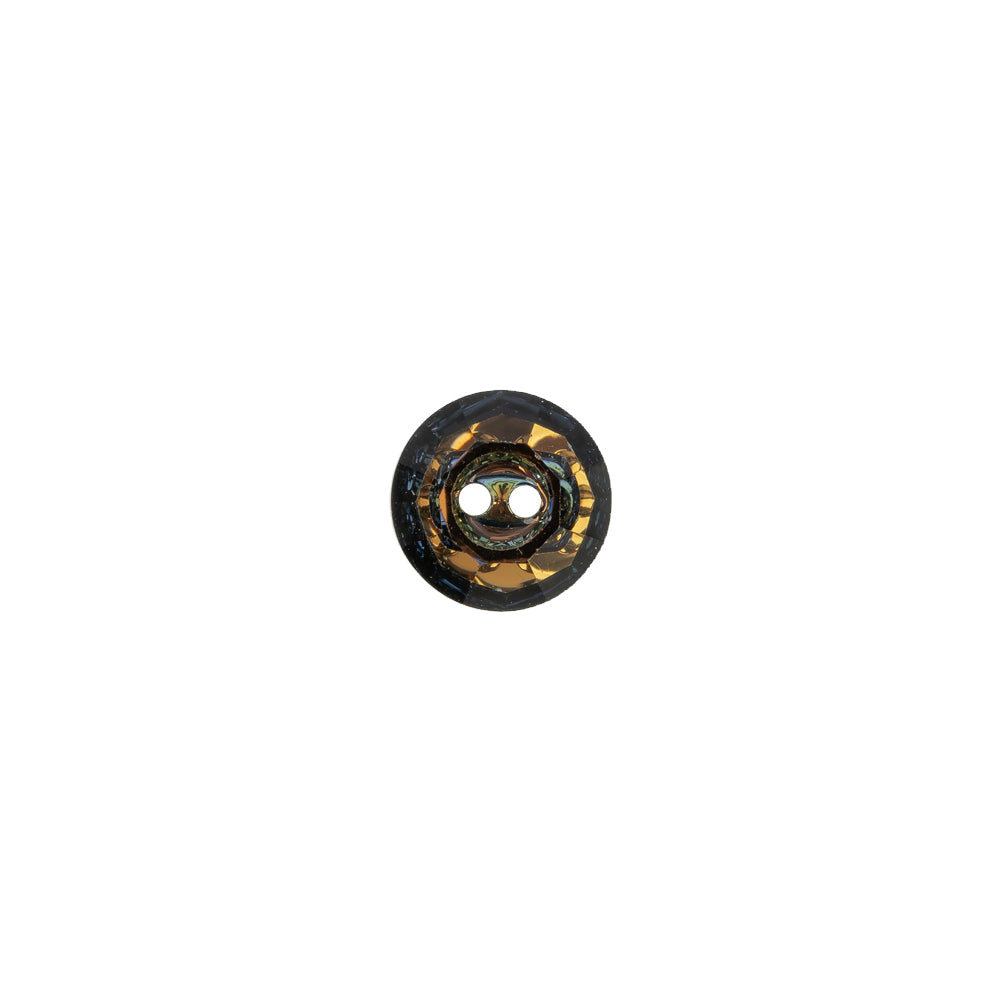 Vintage Tabac Rhinestone Two Hole Button with Gunmetal Backing - 13L/8mm - Joann Fabrics