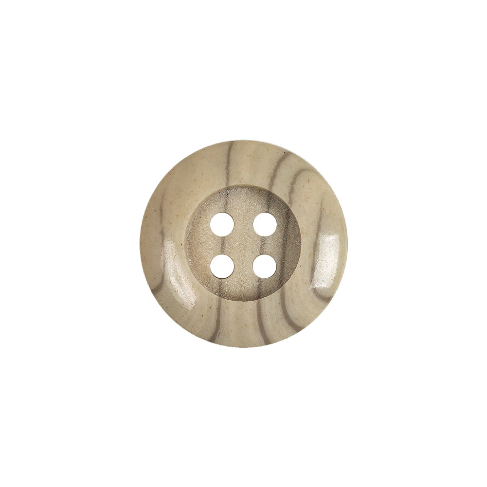 Cream and Drizzle Striated 4-Hole Plastic Deepwell Button - 28L/18mm - Joann Fabrics