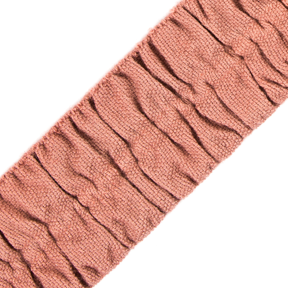 Italian Dusty Rose Ruched Stretch Wool Trimming - 1.5