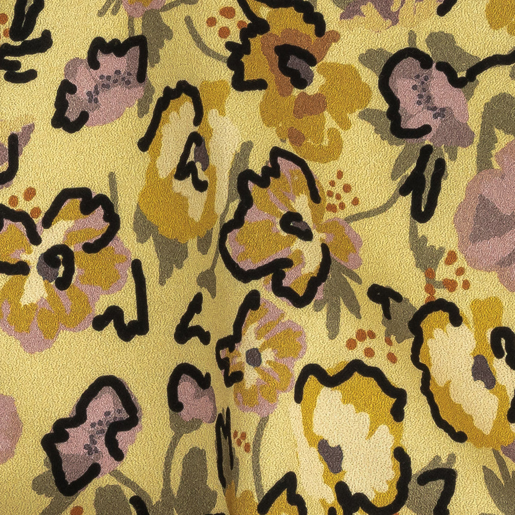 Mood Exclusive Mellow Yellow Merry Marigolds Stretch Brushed Cotton - Joann Fabrics