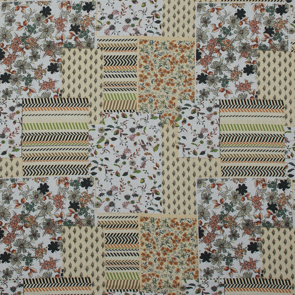 Cotton Voile - Yellow Floral Patchwork - Tulsi's Worship Print - Mood Exclusive Surya Collection - Joann Fabrics
