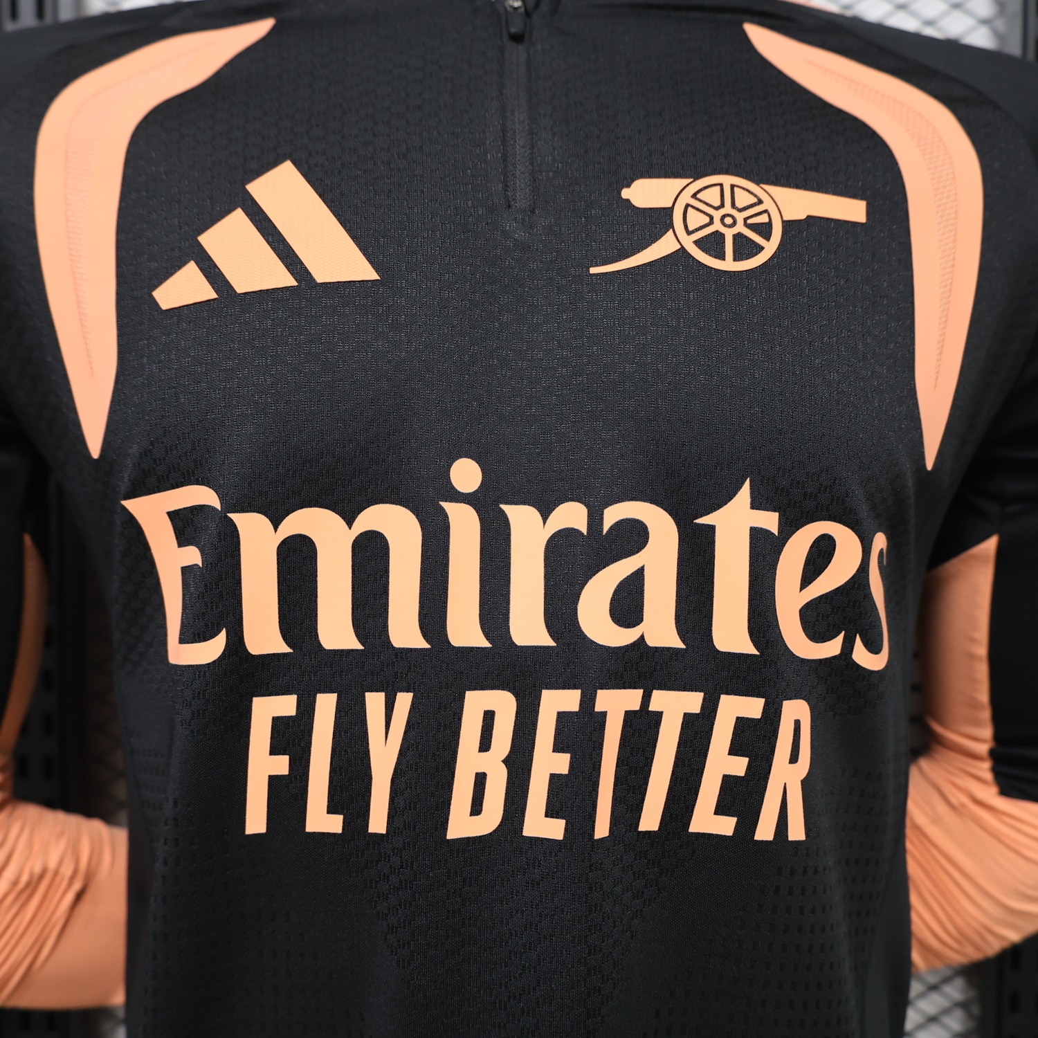 Arsenal 26-27 Black Orange Long Sleeves Training Jersey - Player Version - UnitedFutballJersey