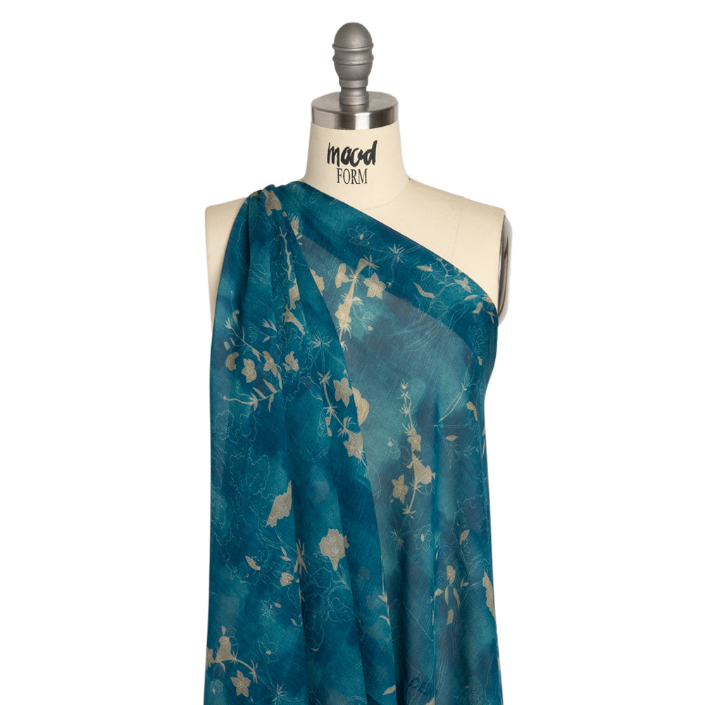 Mood Exclusive Indigo Quietly Cascades Viscose Chiffon - Joann Fabrics