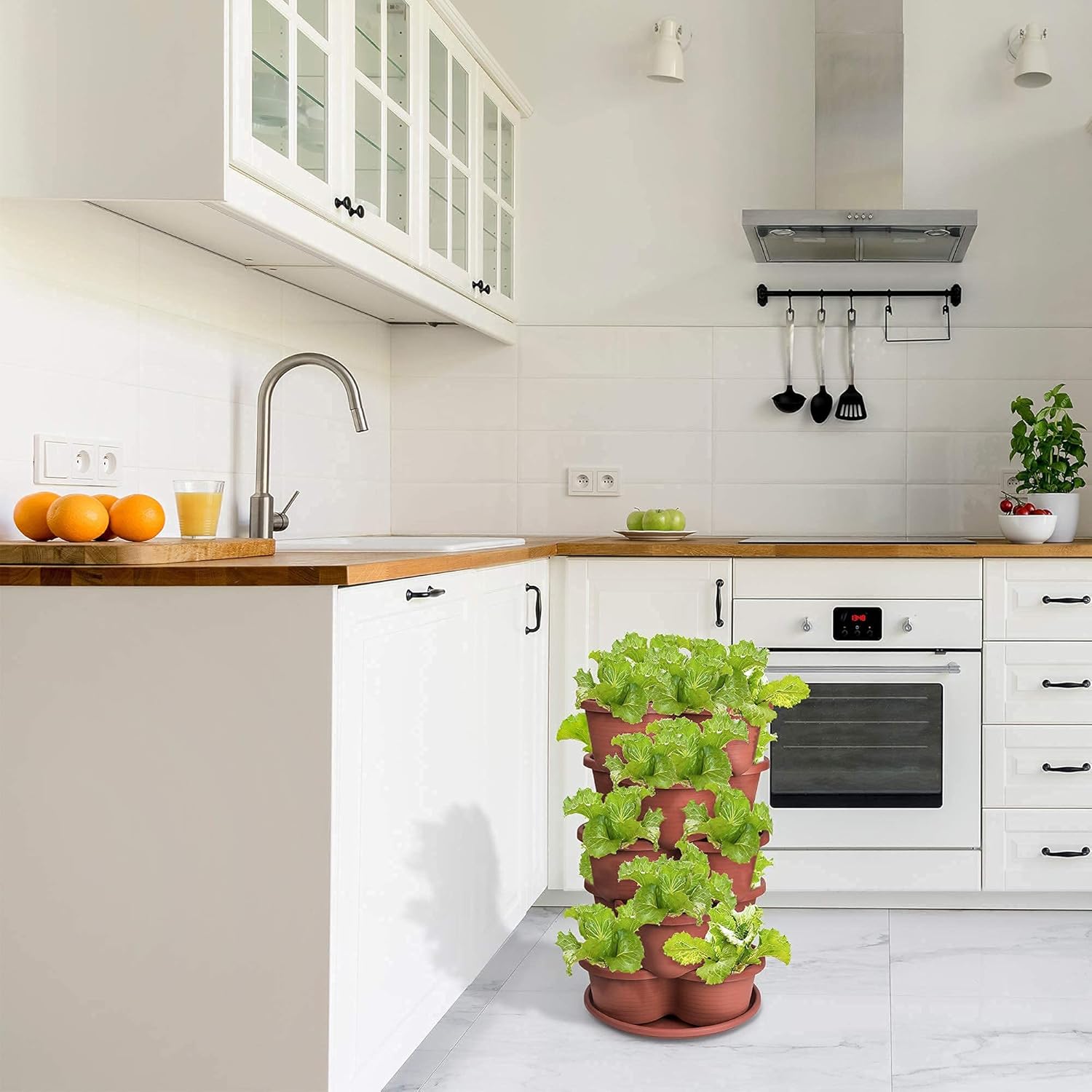 Amazing Creation Stackable Planters for Vertical Garden in Off White ...