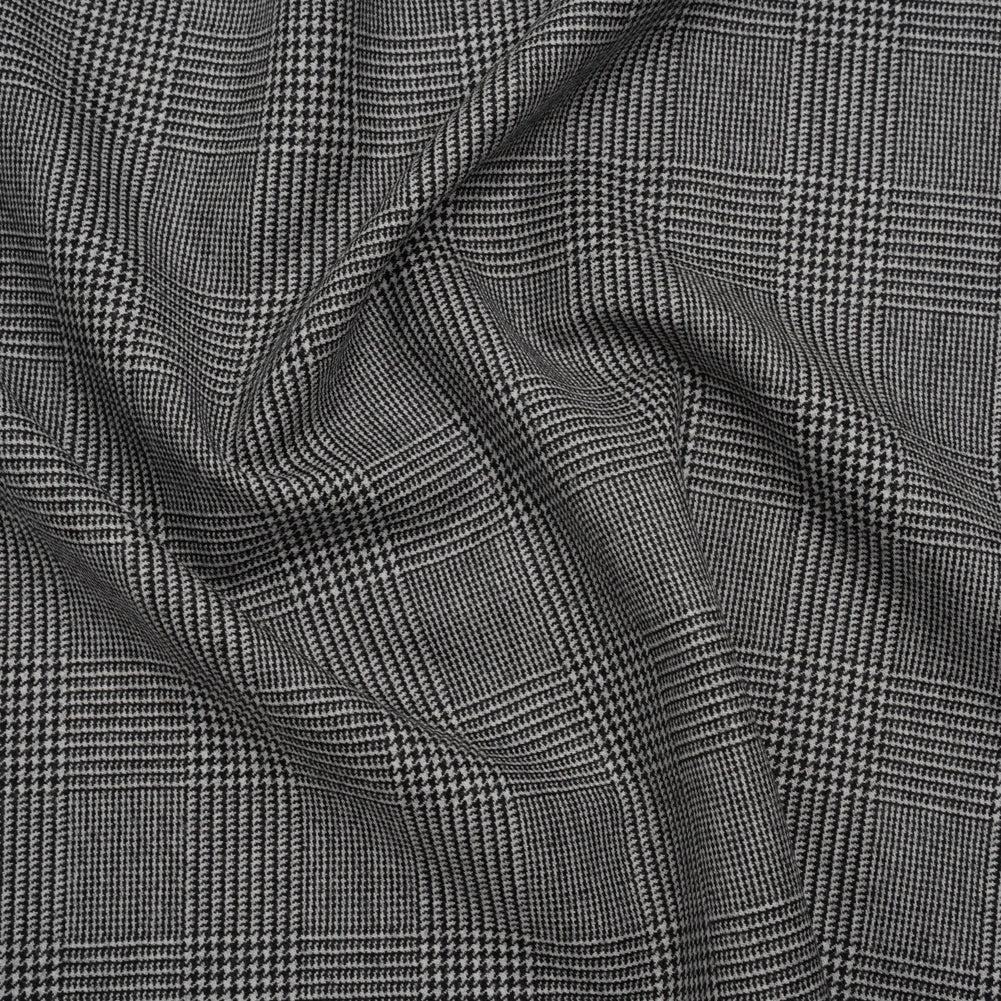 Brushed Virgin Merino Wool Twill - Black and White Glen Plaid - Joann Fabrics
