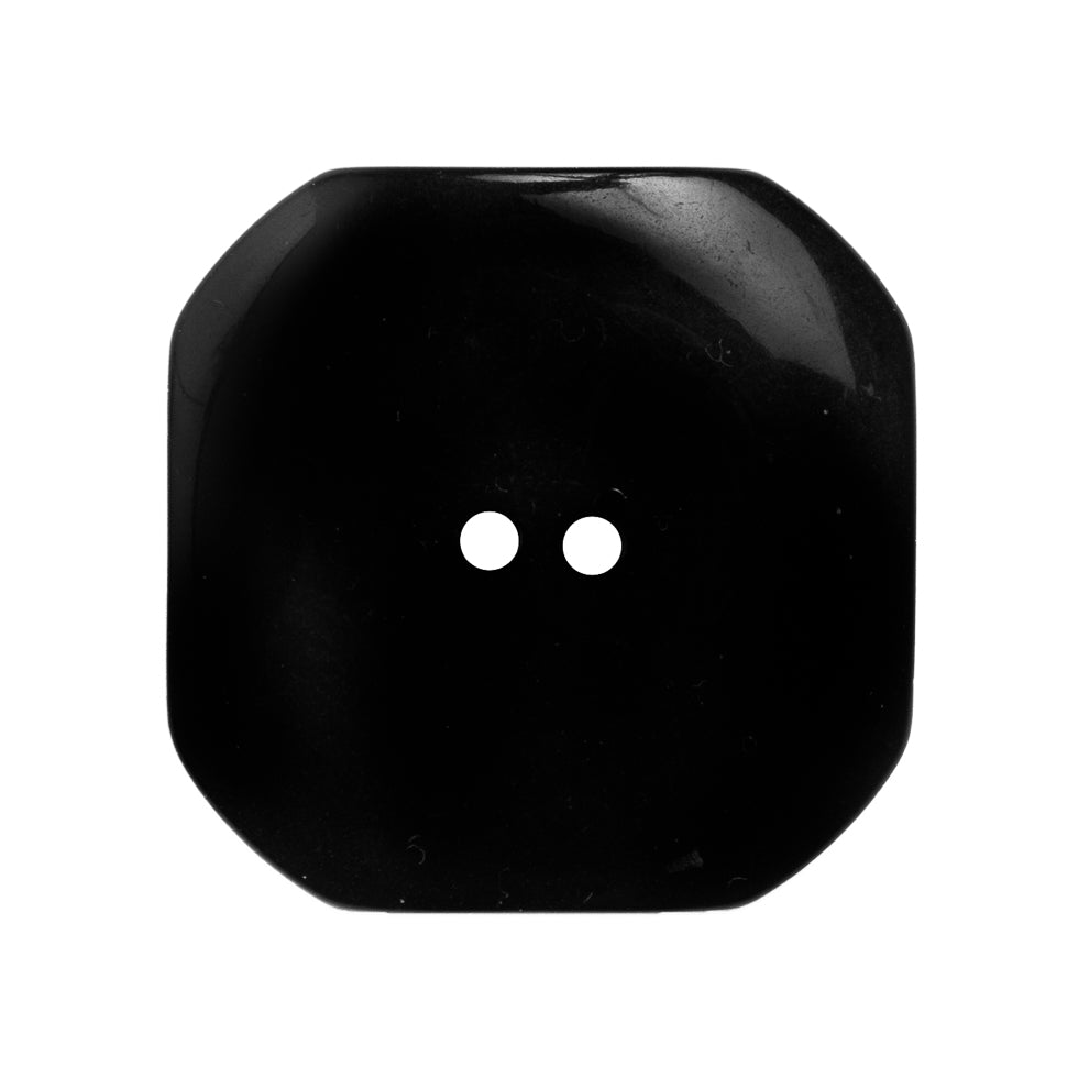 Square Plastic 2-Hole Button with Cut Corners Made in Italy - 44L/28mm - Black - Joann Fabrics