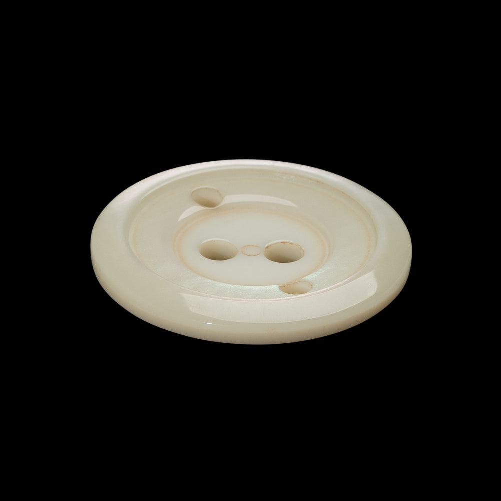 Plastic 2-Hole Button - 40L/25.5mm - Iridescent Ivory Stairstep with Decorative Holes - Joann Fabrics