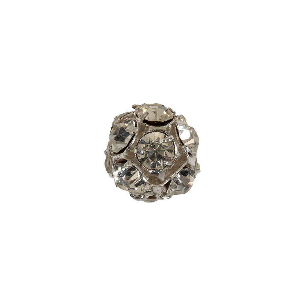 Vintage Crystal and Silver Rhinestone Ball Button - 20L/12.5mm - Joann Fabrics