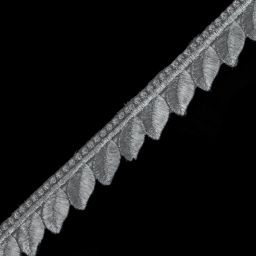 Metallic Silver Iron-on Leaf Trim - 0.75