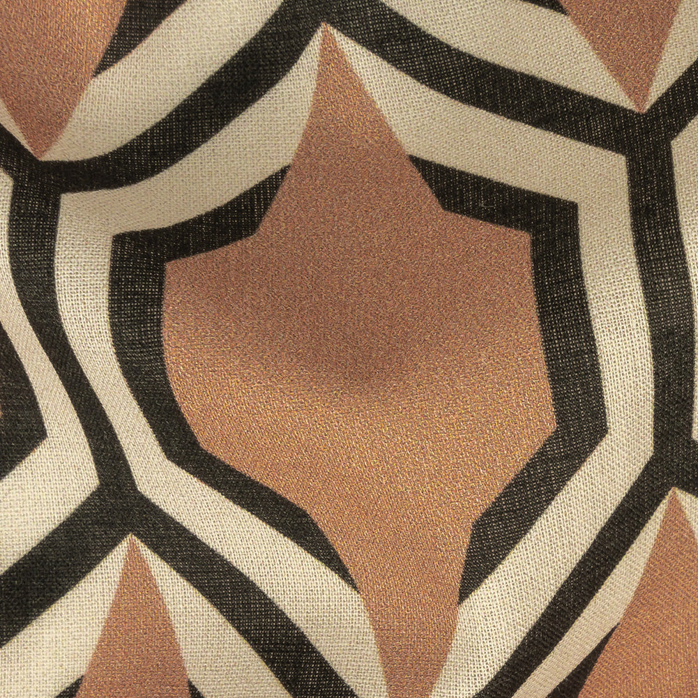 Cotton Voile - Warm Tan Honeycomb Geometric - Sweet as Honey Print - Mood Exclusive Wisteria Collection - Joann Fabrics