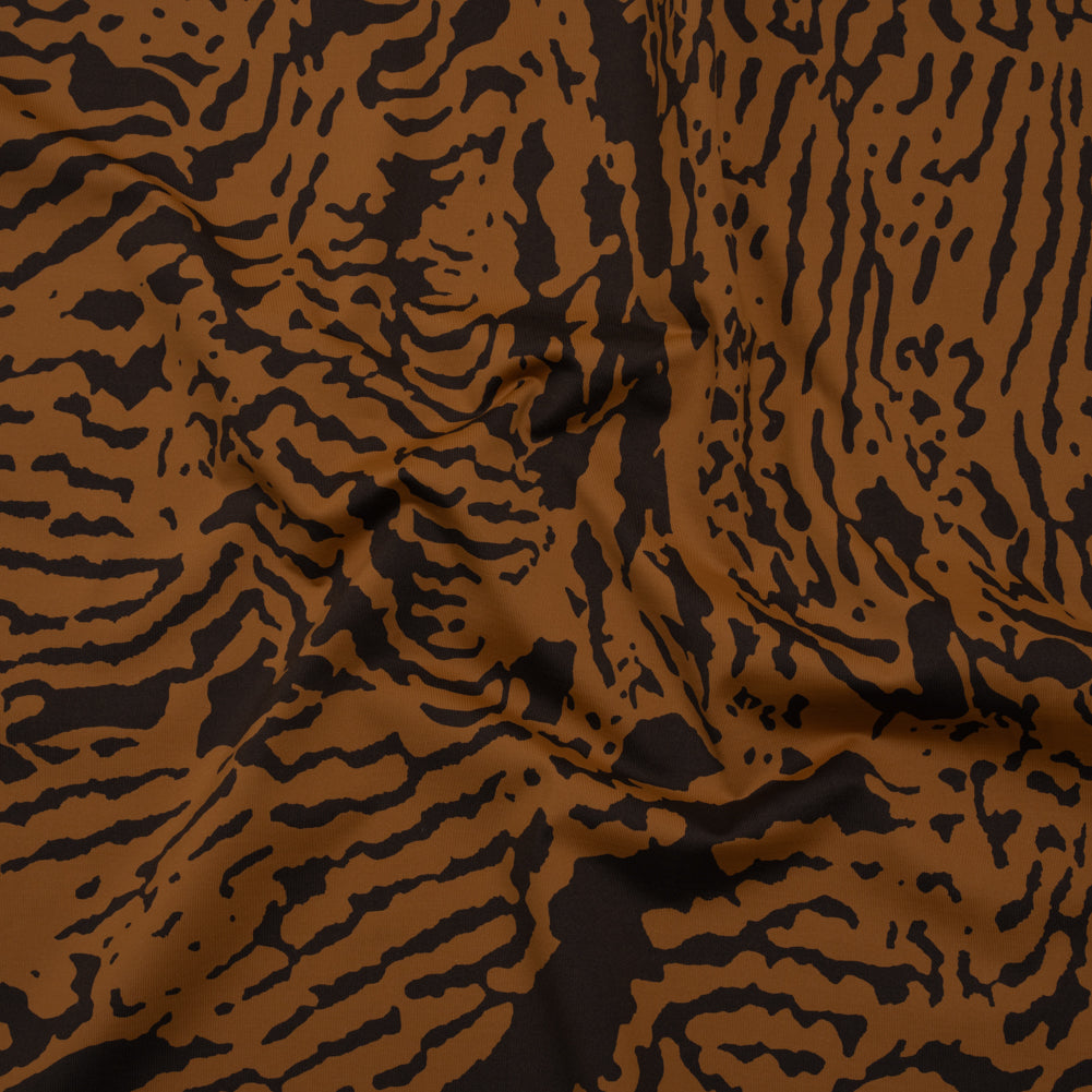 Stretch Nylon Jersey - Warm Tan and Black Tiger Stripes - Designer Deadstock - Joann Fabrics