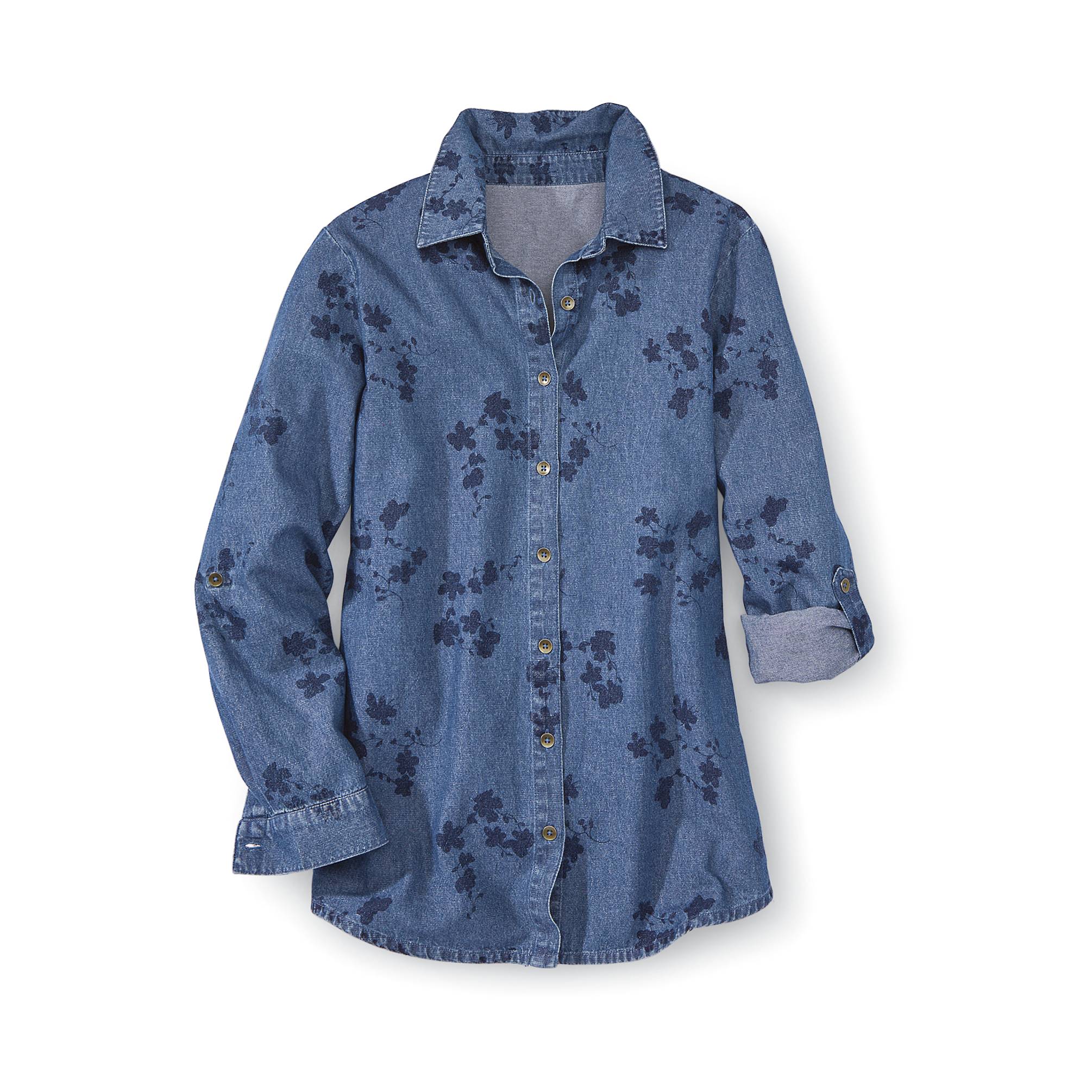 Print Denim Roll-Tab Tunic - Northstyle Catalog