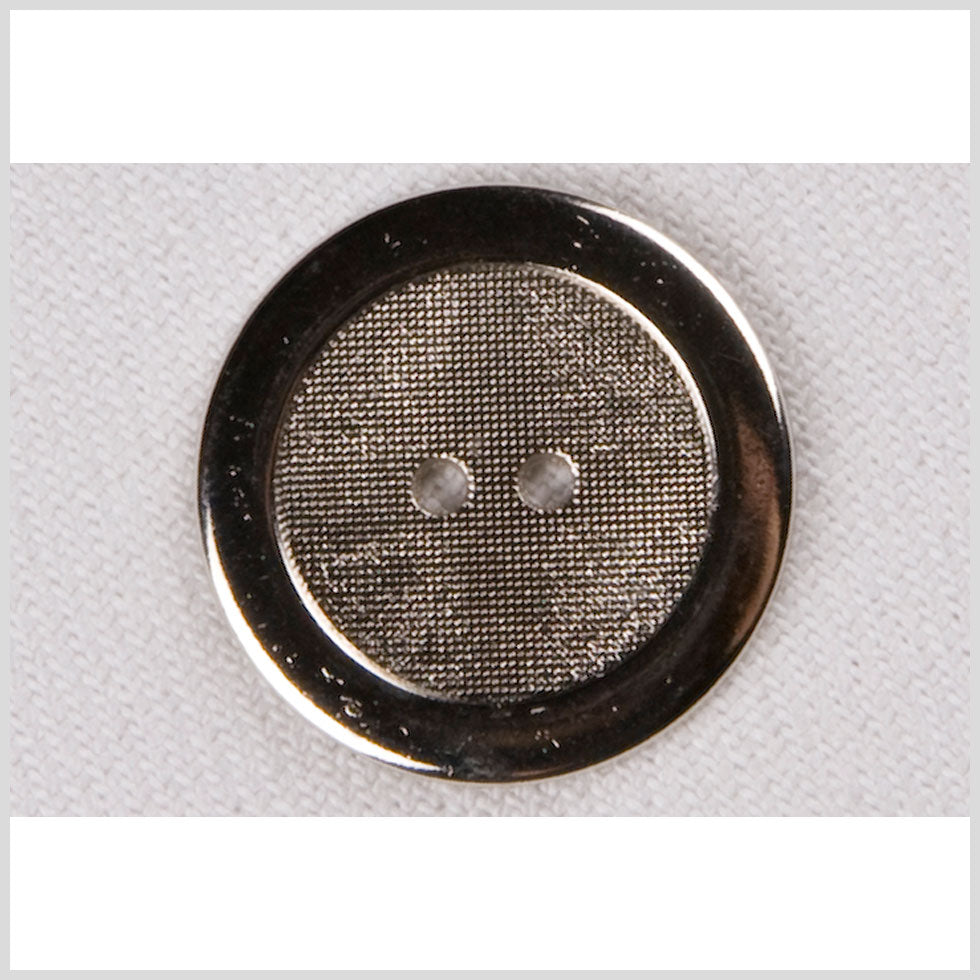 Silver 2-Hole Metal Coat Button with Raised Rim and Textured Center - 28L/18mm - Joann Fabrics