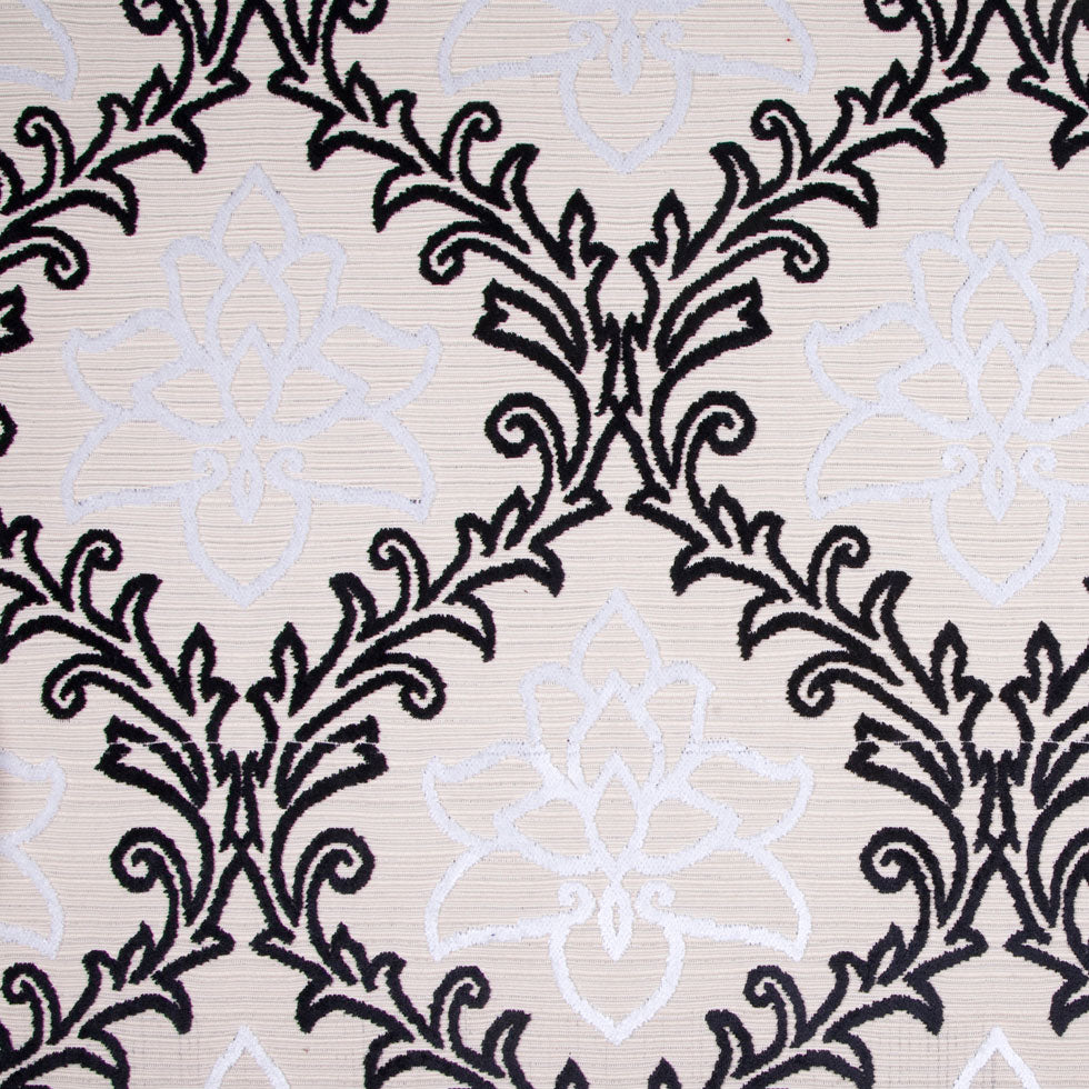 Black/White/ Beige Floral Chenille - Joann Fabrics