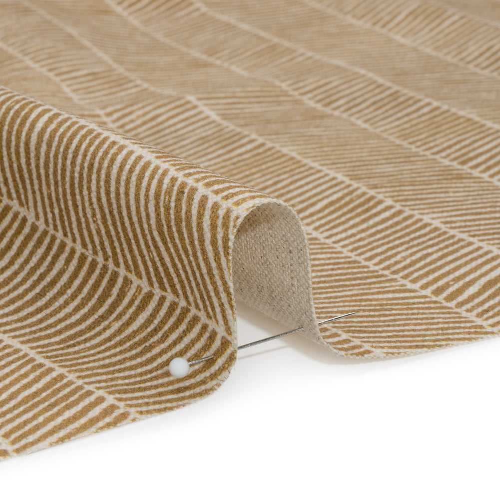 Brushed Cotton and Linen Canvas - Cider Painterly Herringbone - British Imported - Joann Fabrics