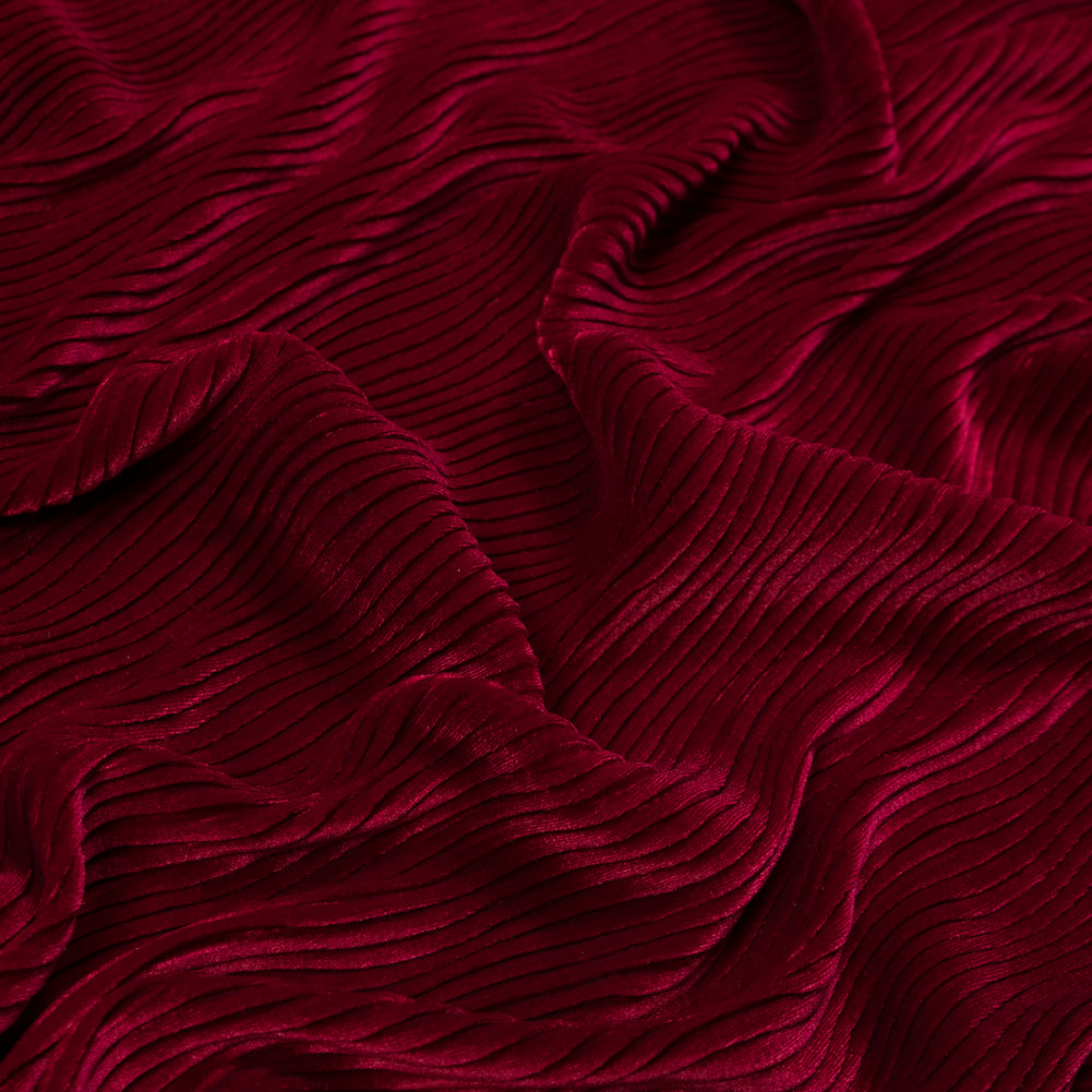 Wavy Crinkled Velour - Deep Claret - Yvonne Collection - Joann Fabrics