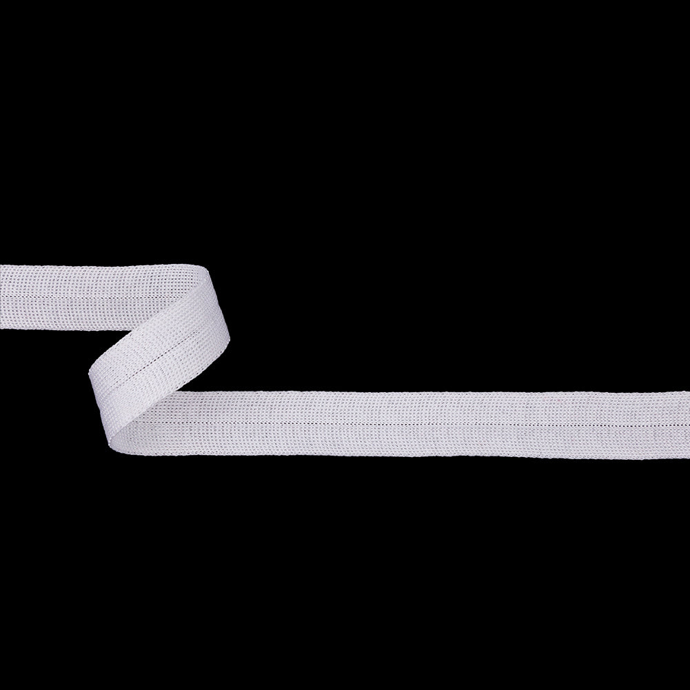 White Cotton Knit Foldover Trim - 0.875