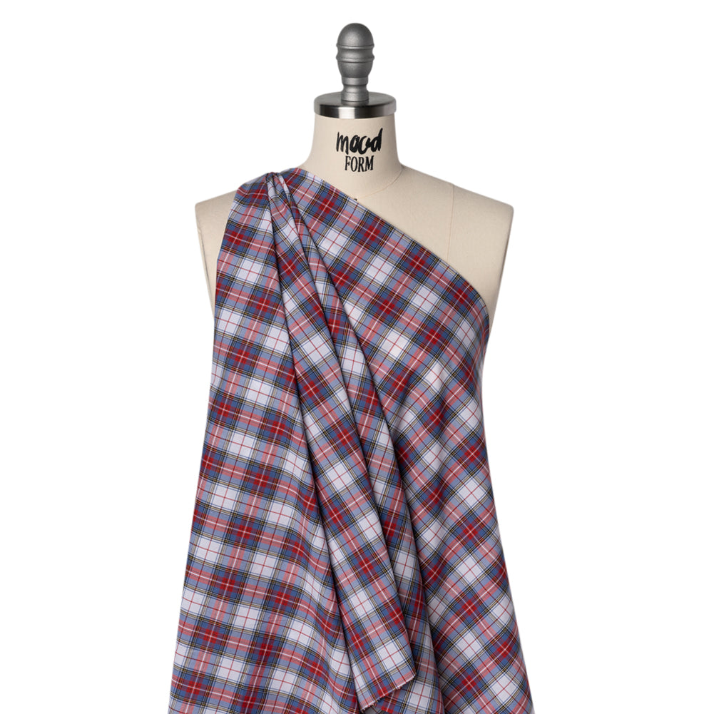 Cotton Shirting - Blue, Red and Yellow Classic Plaid - Designer Deadstock - Joann Fabrics