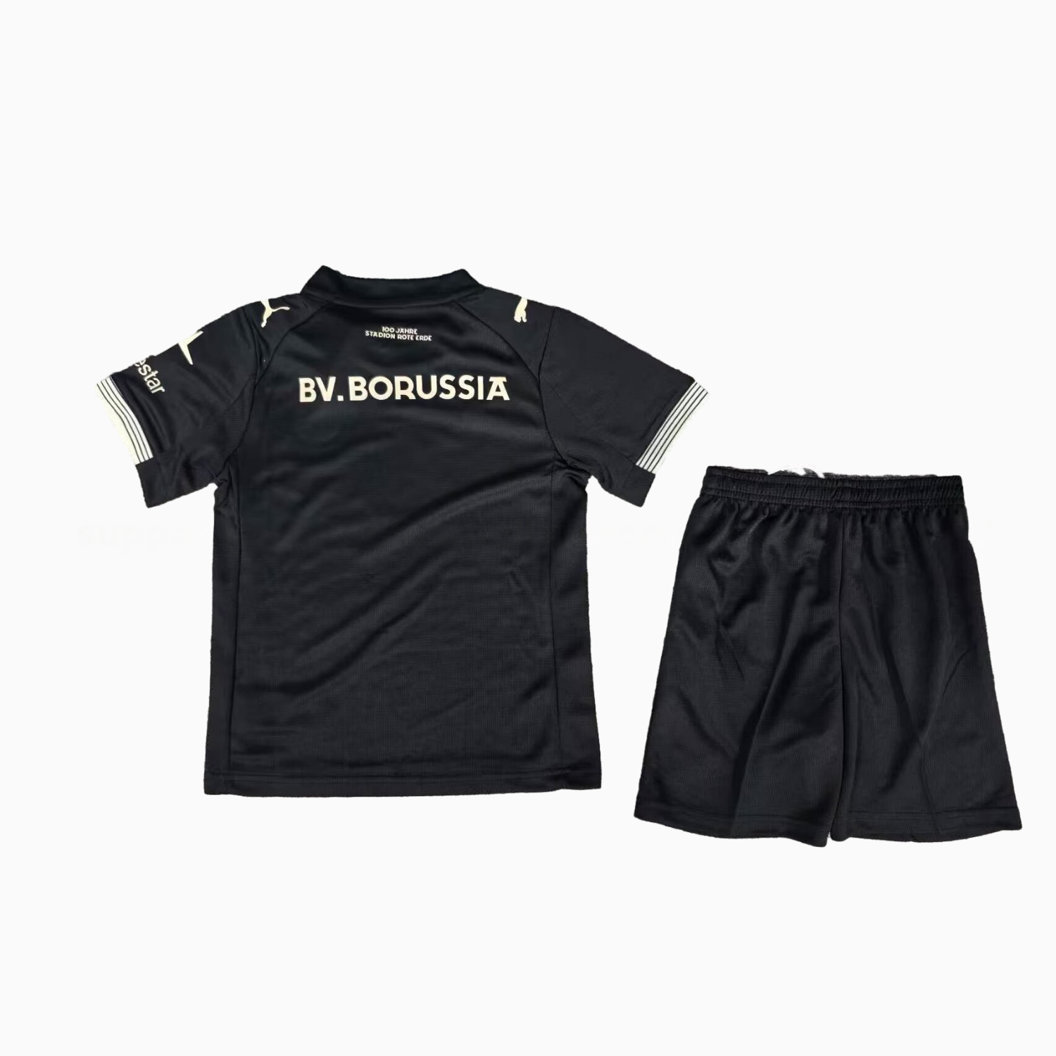 Dortmund 25-26 “100 JAHRE STADION ROTE ERDE” Black Special Kids Kit - UnitedFutballJersey