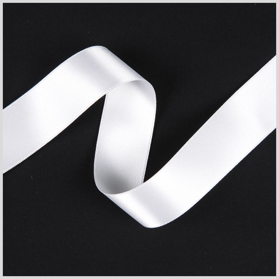 Off-White Double Face French Satin Ribbon - 2.5