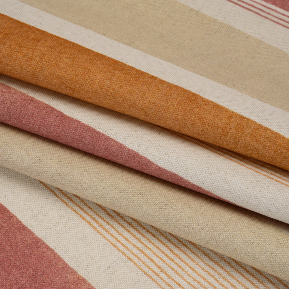 Printed Cotton and Linen Canvas - Ginger Stripes - British Imported - Joann Fabrics
