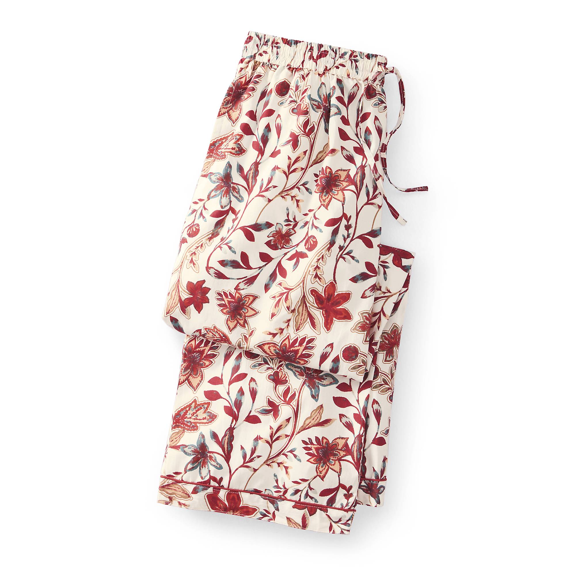 Copper Multi Floral Cotton Pajama Set, Button Front Top - Northstyle Catalog