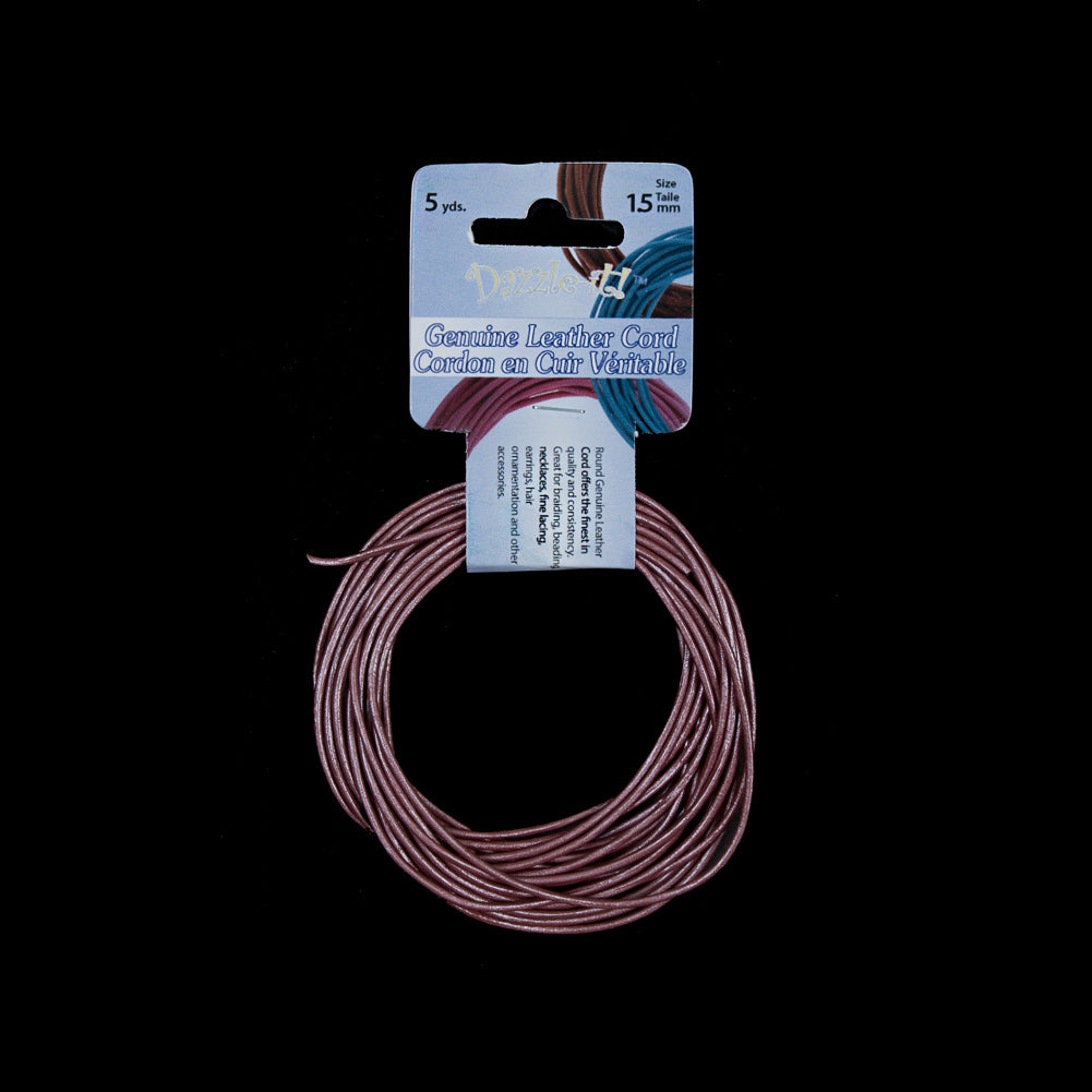 Dazzle-It Metallic Pink Genuine Leather Cord - 1.5mm - Joann Fabrics