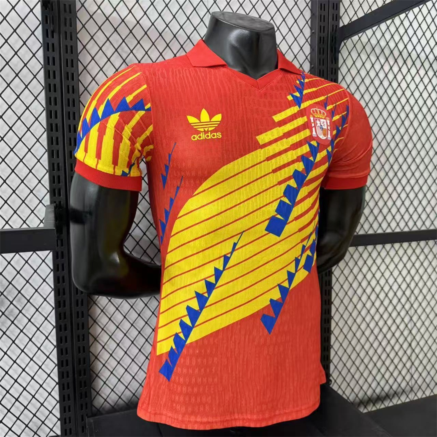 Spain 2026 Blue-Yellow Stripes Red Special Jersey - Player Version - UnitedFutballJersey