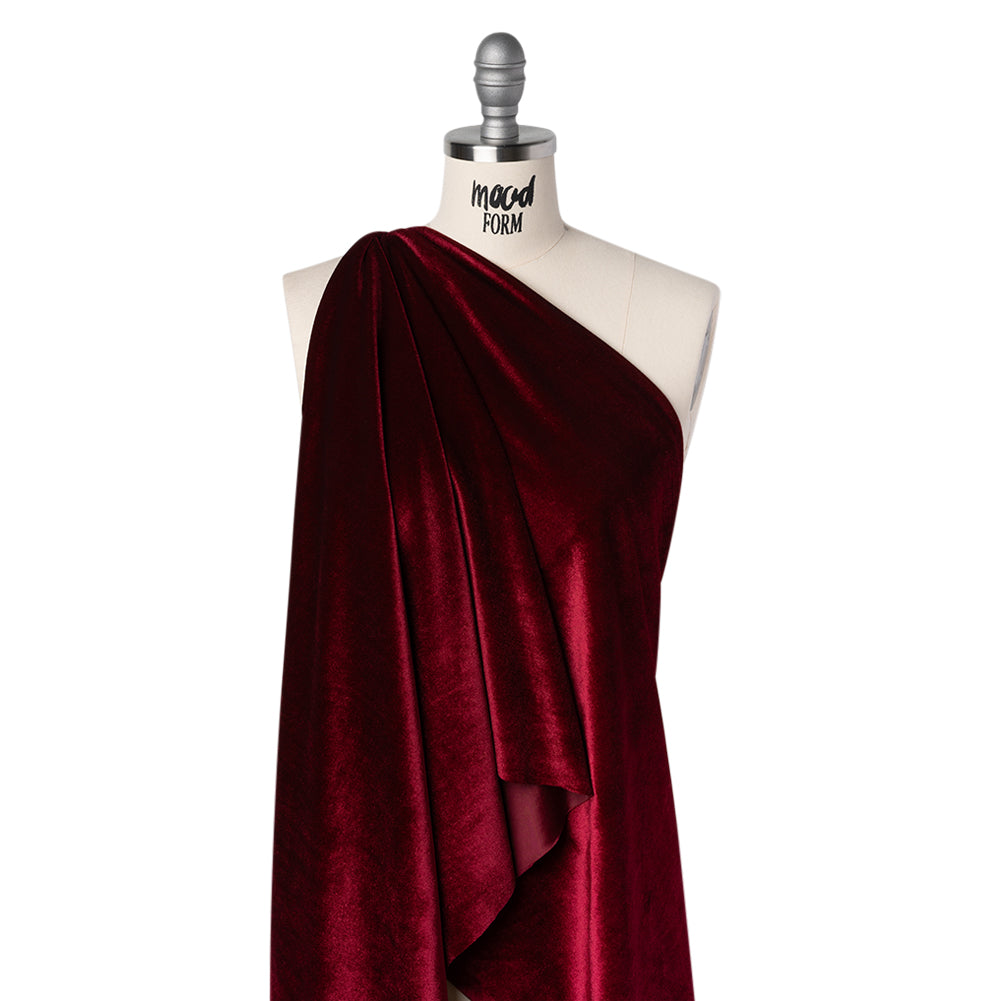 Stretch Polyester Velour - Wine Red - Designer Deadstock - Joann Fabrics