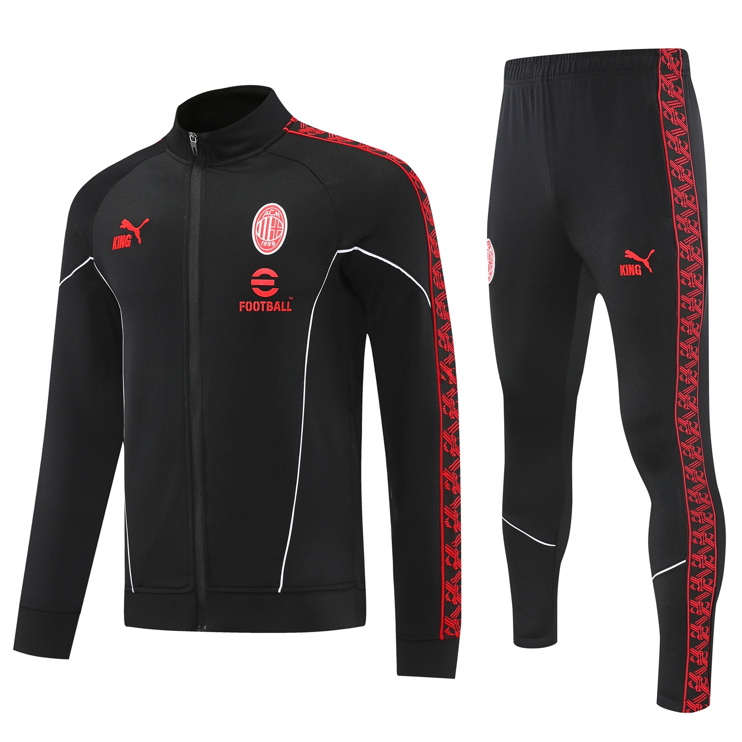 AC Milan 25-26 Jacket Training Tracksuit - Black top & Pants - UnitedFutballJersey