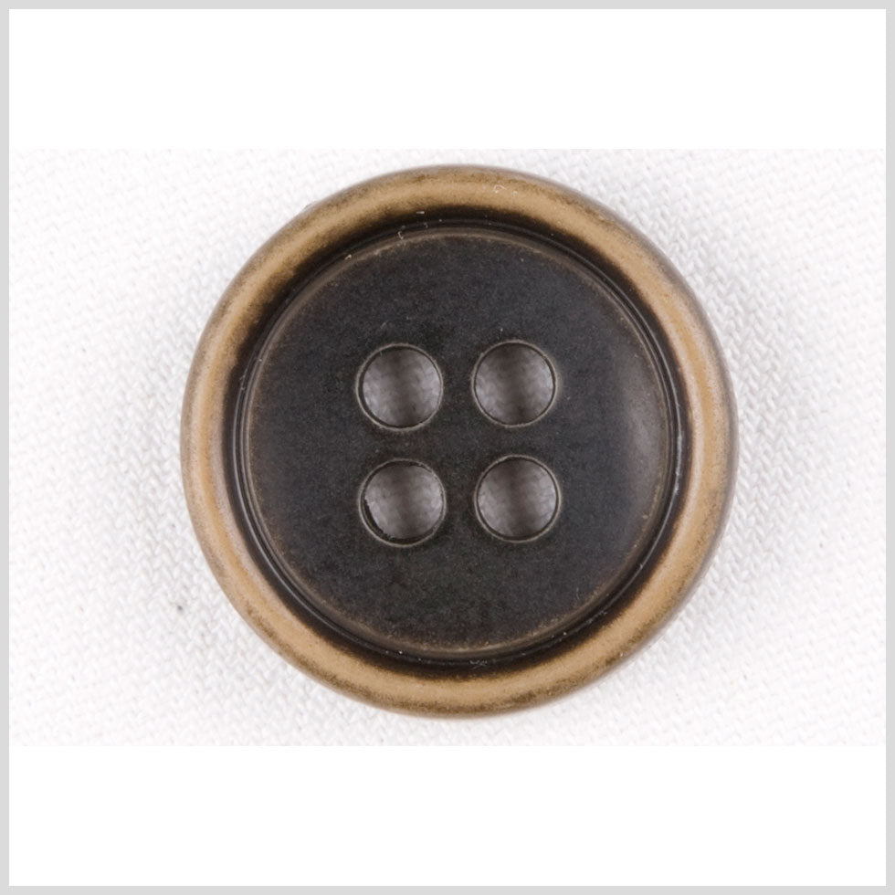 Plastic 4-Hole Button - 28L/18mm - Black with Gold Rim - Joann Fabrics
