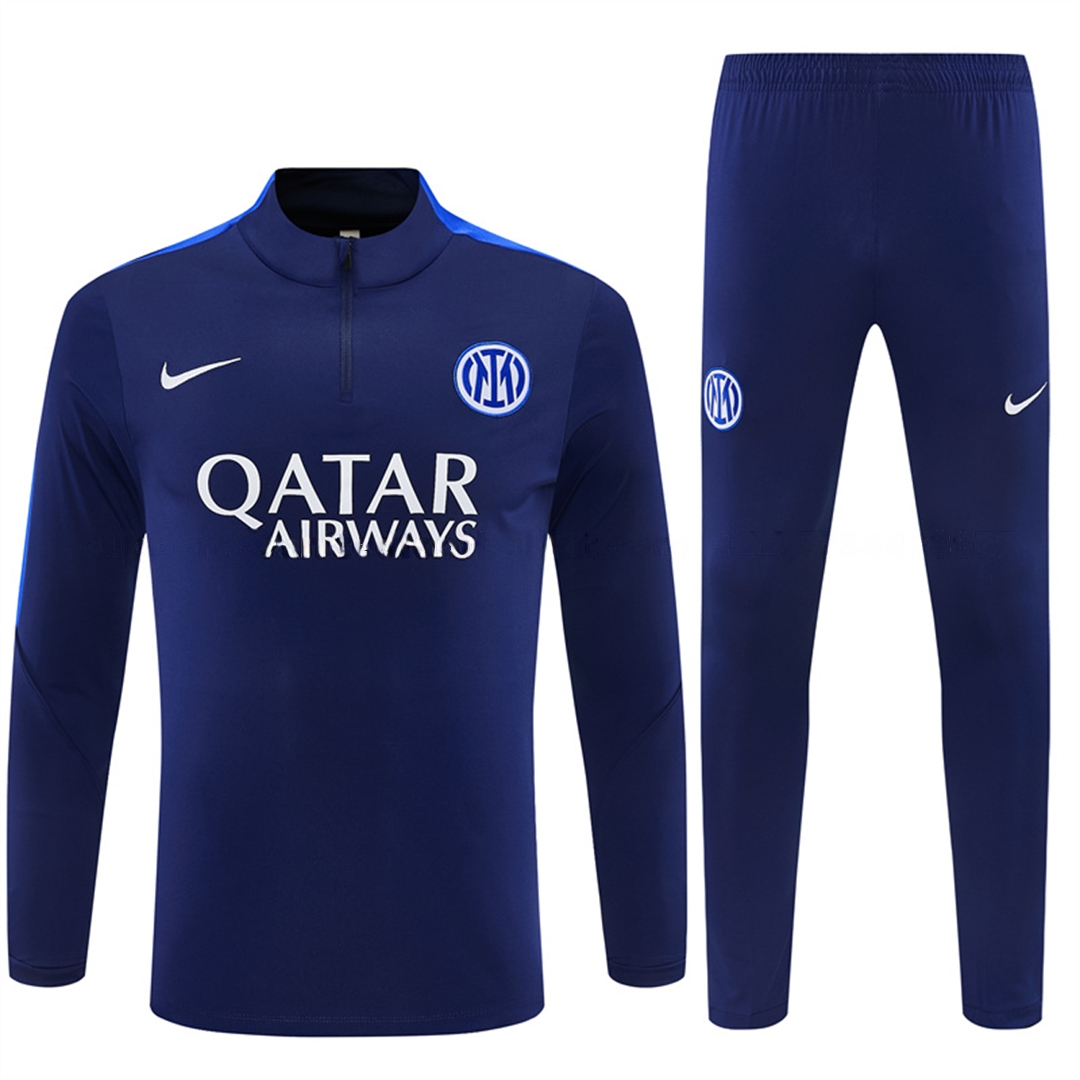Inter Milan 26-27 Kids Long Sleeve Training Set - Royal Blue Top & Royal Blue Pants - UnitedFutballJersey