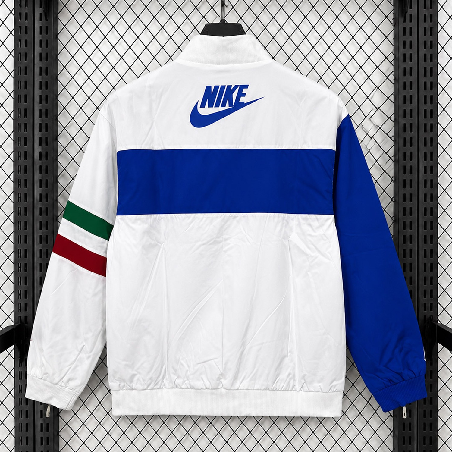 Retro Italy 1994-97 White Blue Windbreaker Jacket - UnitedFutballJersey