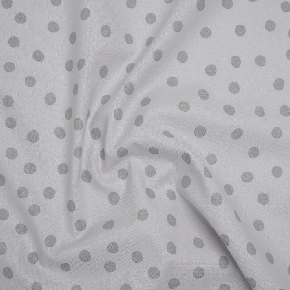 Printed Quilting Cotton by Ghazal Razavi for FIGO Studio - Gray on Gray Pom Poms - Dewfall Collection - Joann Fabrics