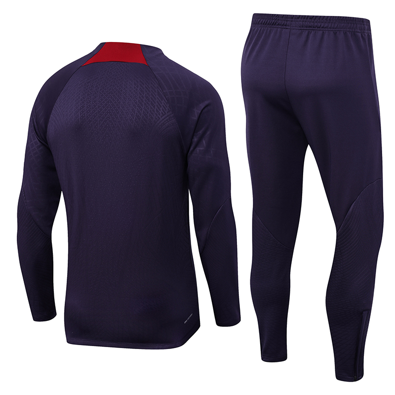 2023-2024 Psg Paris Saint-Germain Half-Pull Training Suit Purple Set