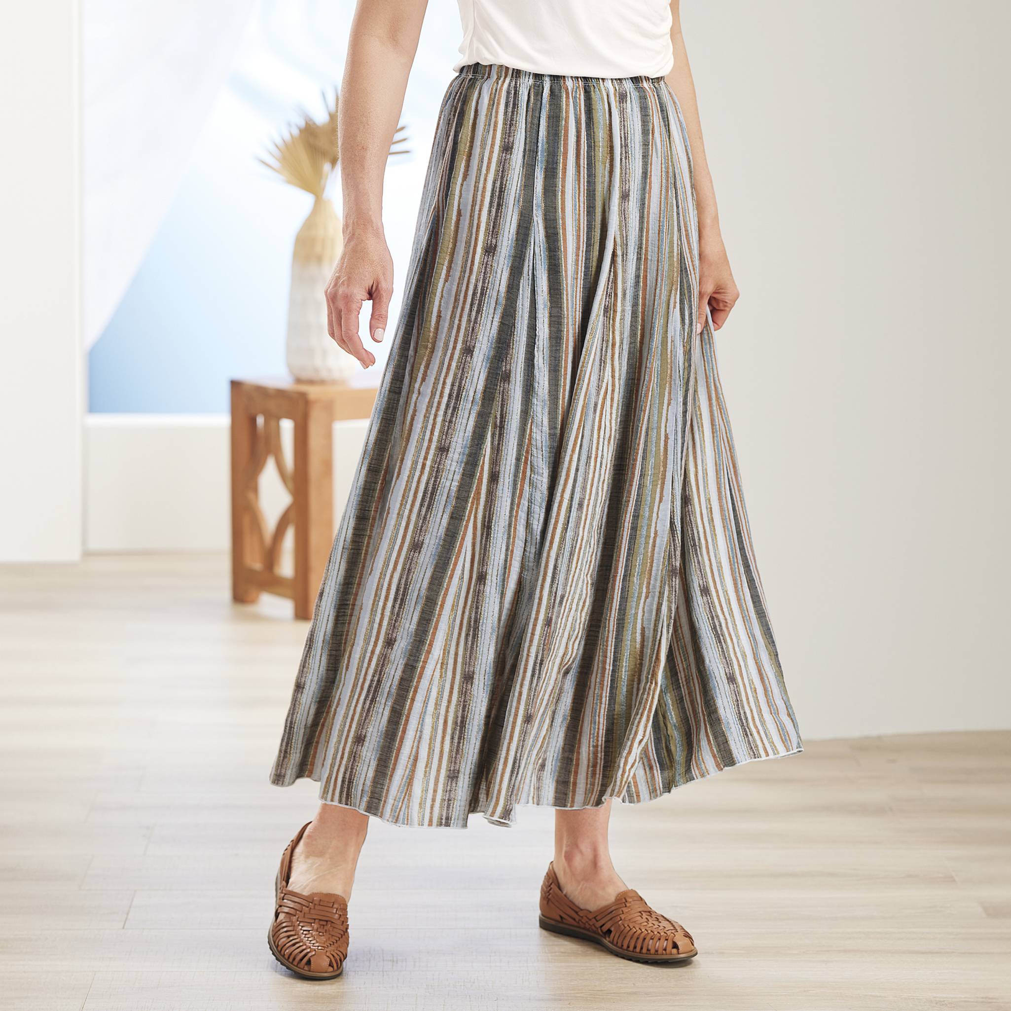 Neutral Striped Skirt - Northstyle Catalog
