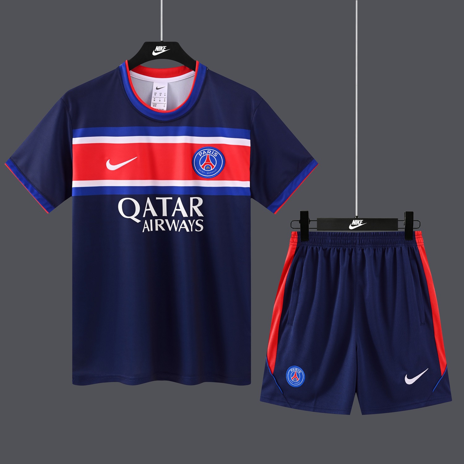 Paris Saint-Germain PSG 26-27 Short-Sleeve Training Set - Deep Blue Top & Deep Blue Shorts - UnitedFutballJersey