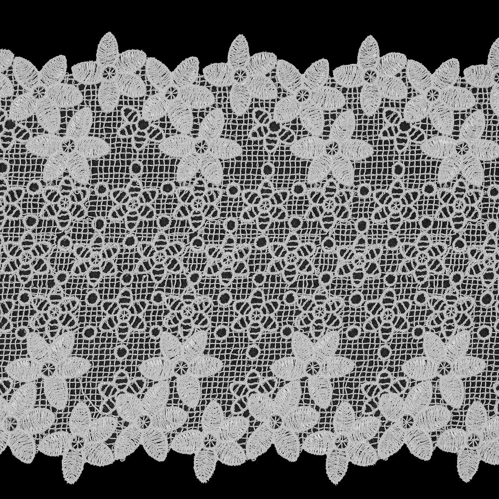 White Floral Venise Lace Trim - 6.5