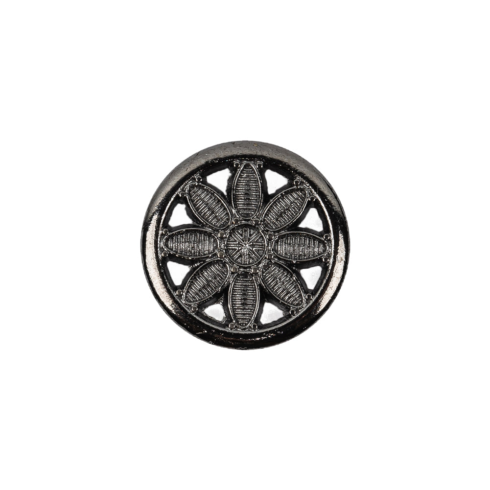 Italian Gunmetal Floral Shank Back Button - 28L/18mm - Joann Fabrics